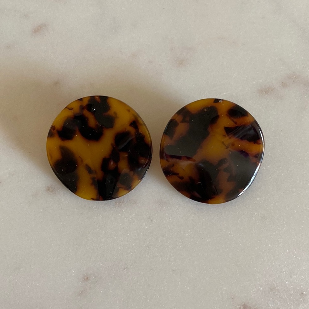 H&M Faux Tortoise Shell Disc Earrings